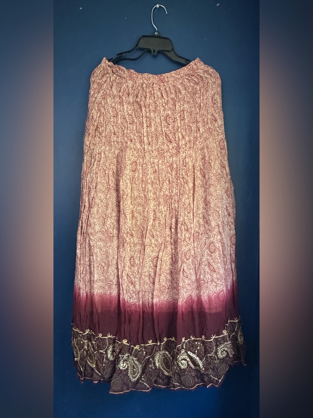 Soft Surroundings Pink Ombre Paisley Maxi Skirt